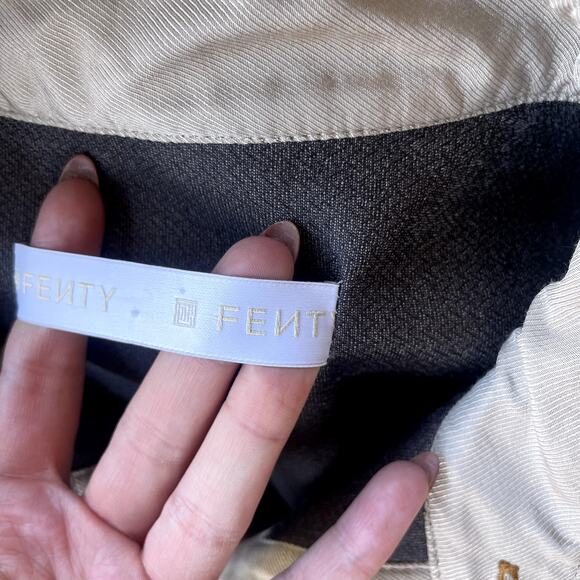 Fenty by Rihanna Faux Leather Button-Down Mini Dress Cream - Size 40 - Picture 7 of 12